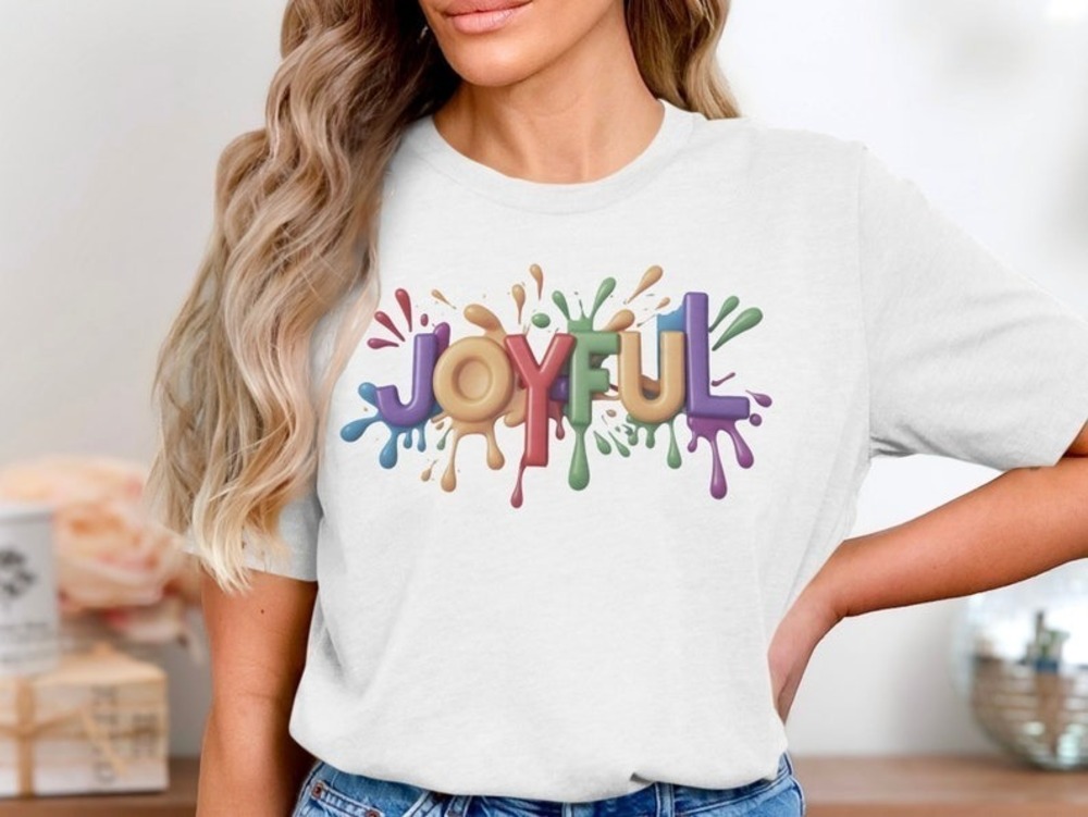 Joyful Colorful T-Shirt Vibrant Fun Shirt Positive Energy Tee